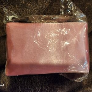 Trult Pink Satin Clutch Cosmetic Bag